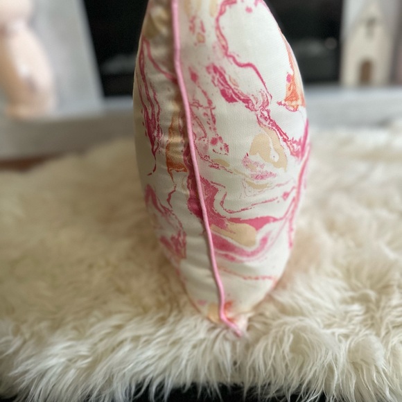 Pink and Orange Marble 14 x 24 Throw Pillow - Picture 4 of 13